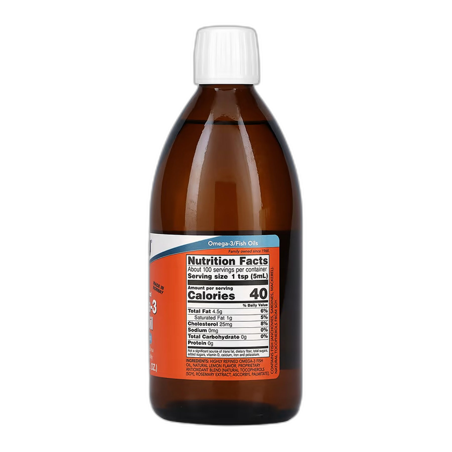 Омега-3 риб'ячий жир рідкий - 500 мл - Now Foods
