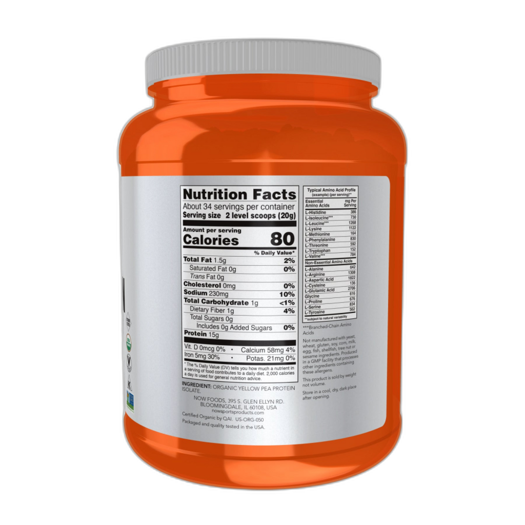 Органічний Гороховий протеїн - 680 г - Now Foods