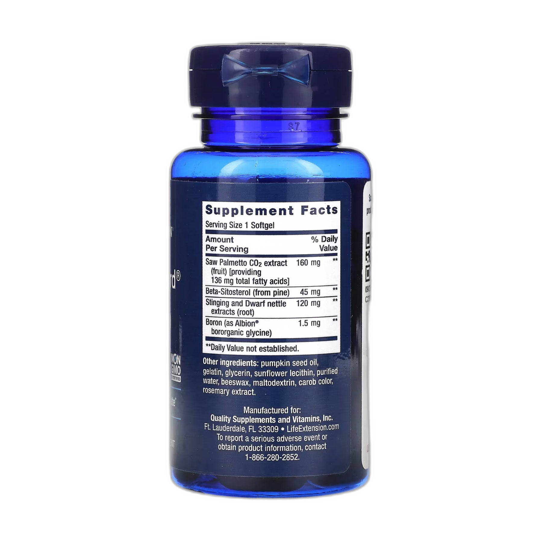 PalmettoGuard® Со пальметто/Nettle Root Формула з Beta-Sitosterol - 60 капсул - Life Extension — фото 2