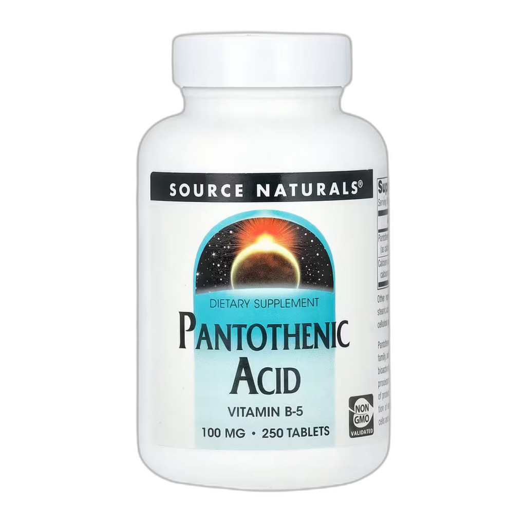 Пантотенова кислота 100 мг - 250 таблеток - Source Naturals