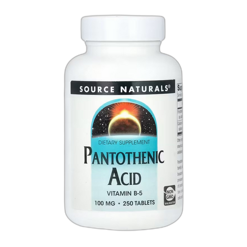 Пантотенова кислота 100 мг - 250 таблеток - Source Naturals
