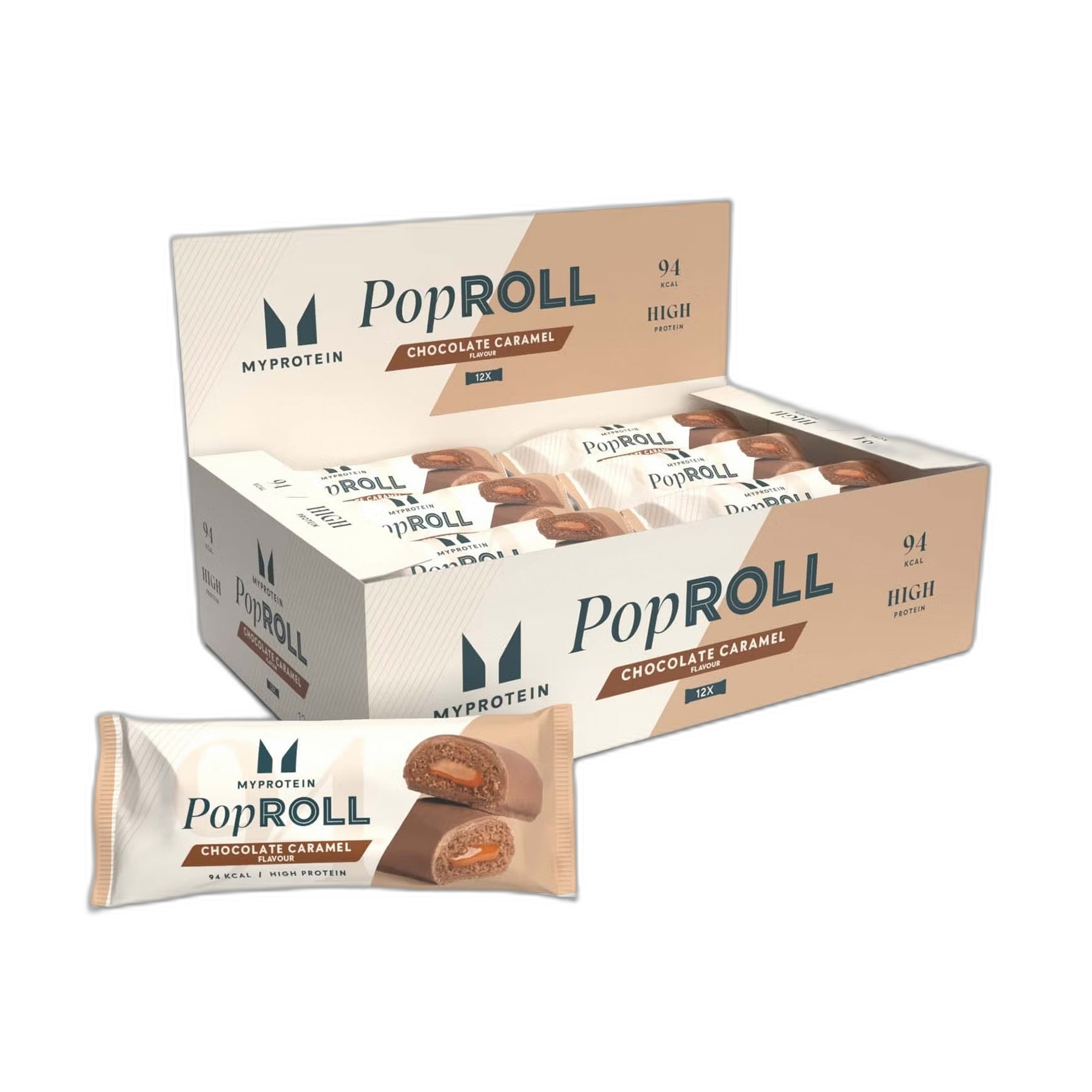 Pop Rolls протеїновий перекус шоколад-карамель - 12x27 г - Myprotein