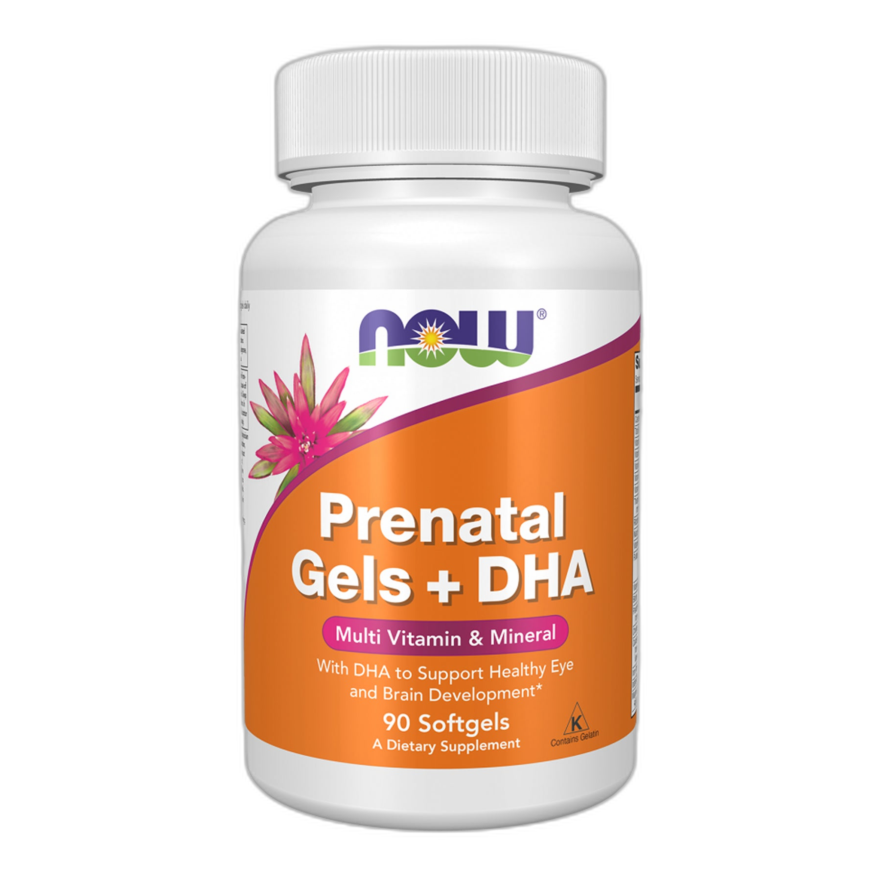 Пренатальний Гелс + DHA - 90 капсул - Now Foods