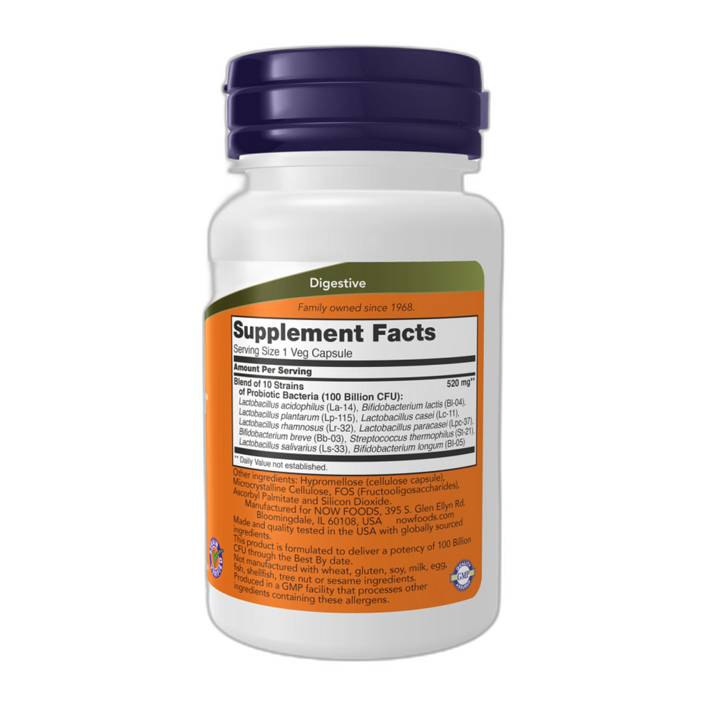 Пробіотик-10™ 100 мільярдів - 60 капсул - Now Foods
