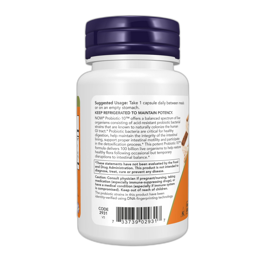 Пробіотик-10™ 100 мільярдів - 60 капсул - Now Foods