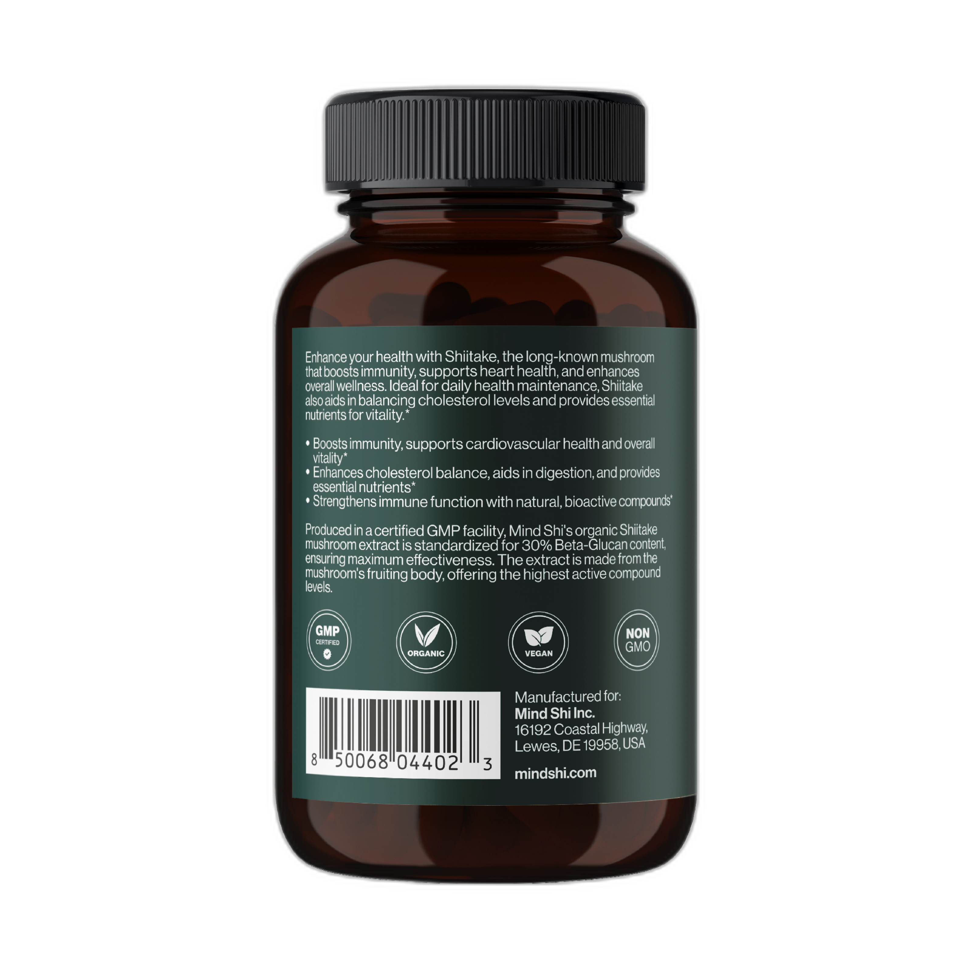 Shiitake Mushroom 1000 мг - 60 капсул - Mind Shi