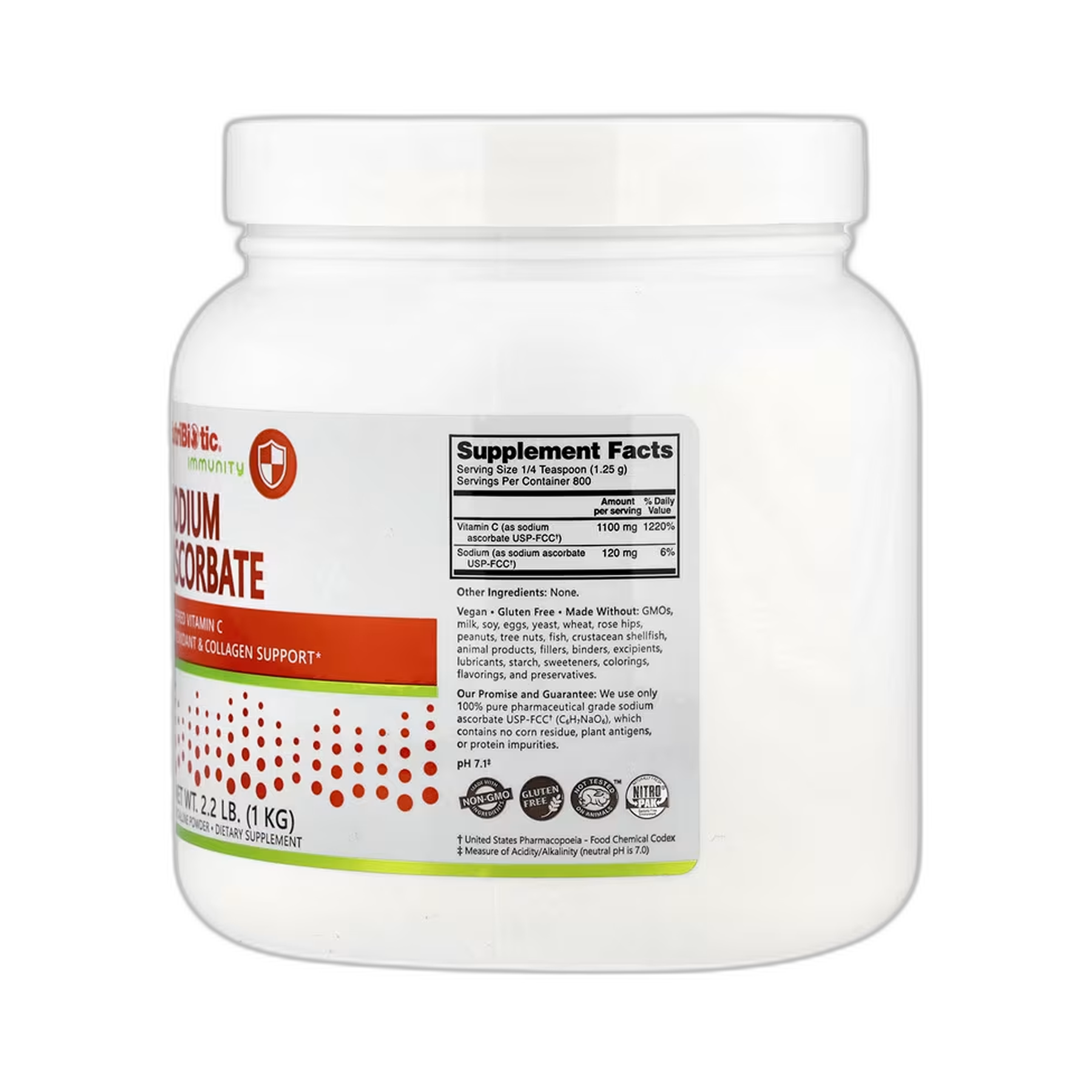 Sodium аскорбат - 1000 г - Nutribiotic — фото 2