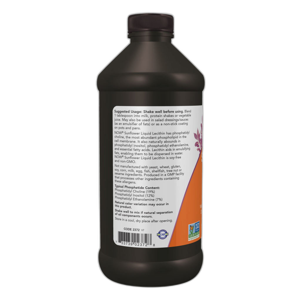 Сунфловер рідкий Лецитин - 16 fl oz - Now Foods — фото 3