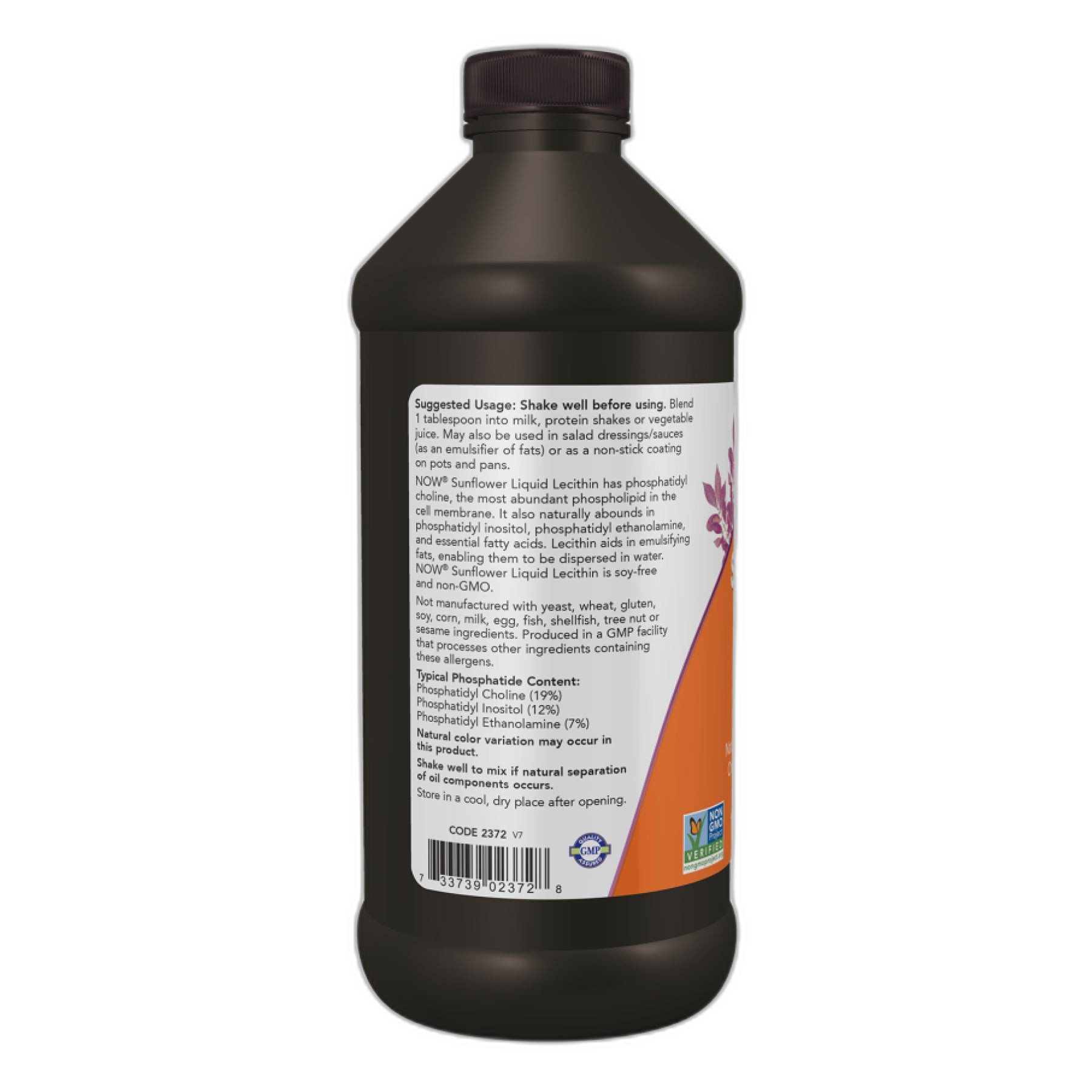 Сунфловер рідкий Лецитин - 16 fl oz - Now Foods — фото 3