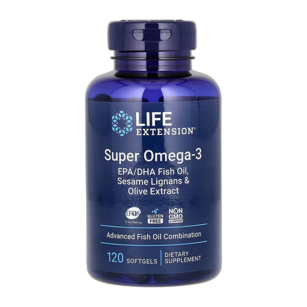 Super Омега-3 EPA/DHA Риб'ячий жир Sesame Lignans та Olive Екстракт - 120 капсул - Life Extension