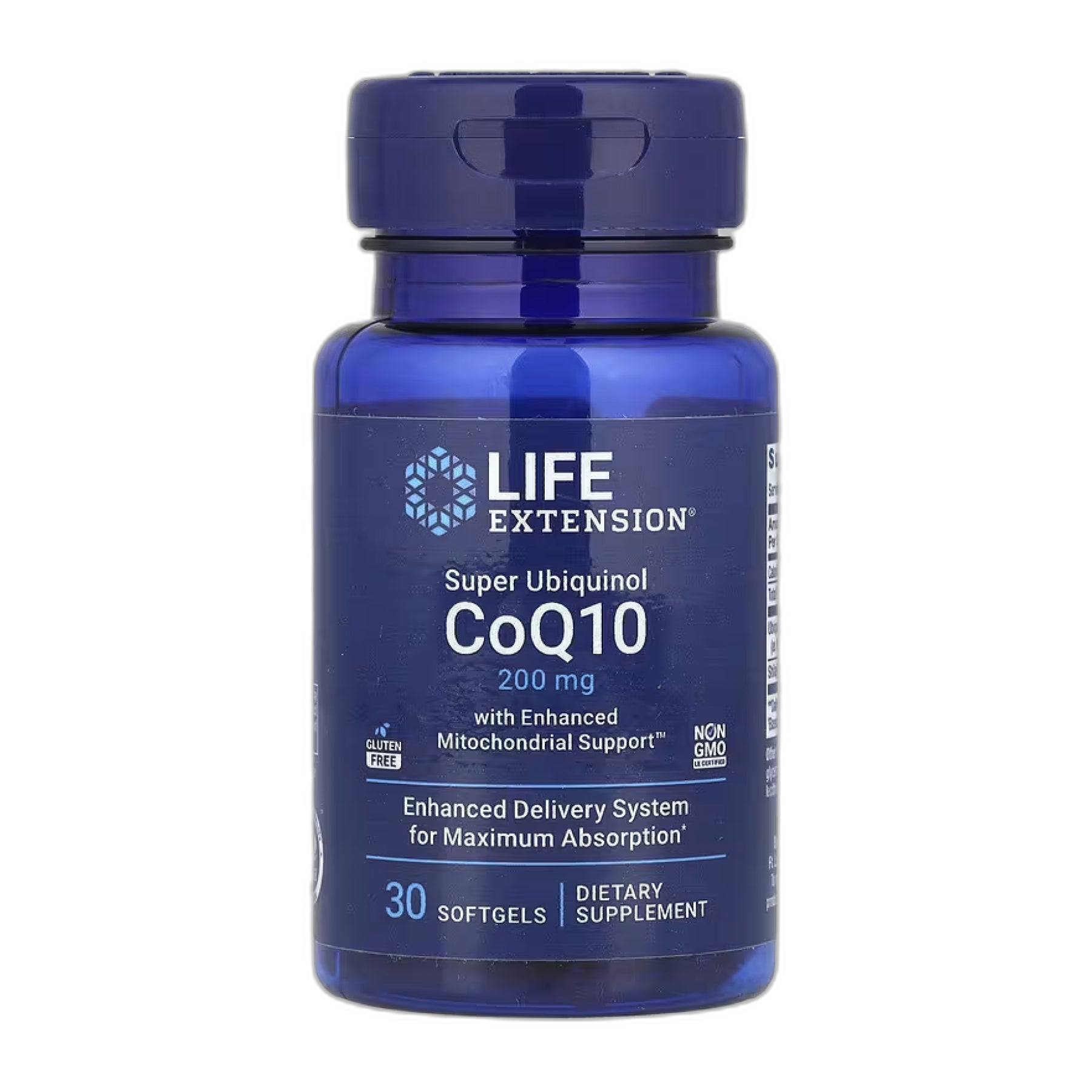 Super Убіхінол Коензим Q10 з Enhanced Mitochondrial Support™ 200 мг - 30 капсул - Life Extension