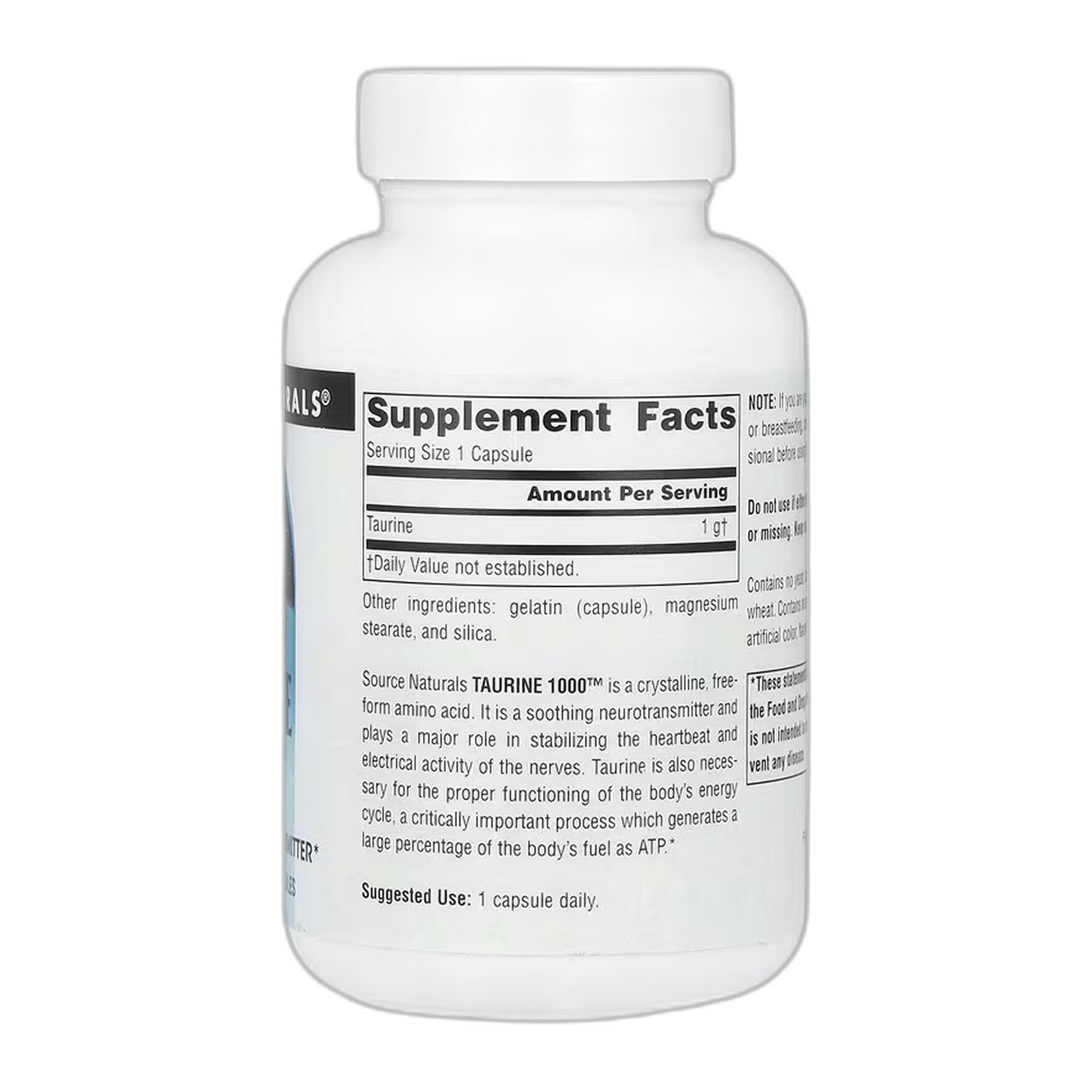 Таурин 1000™ 1000 мг - 60 капсул - Source Naturals