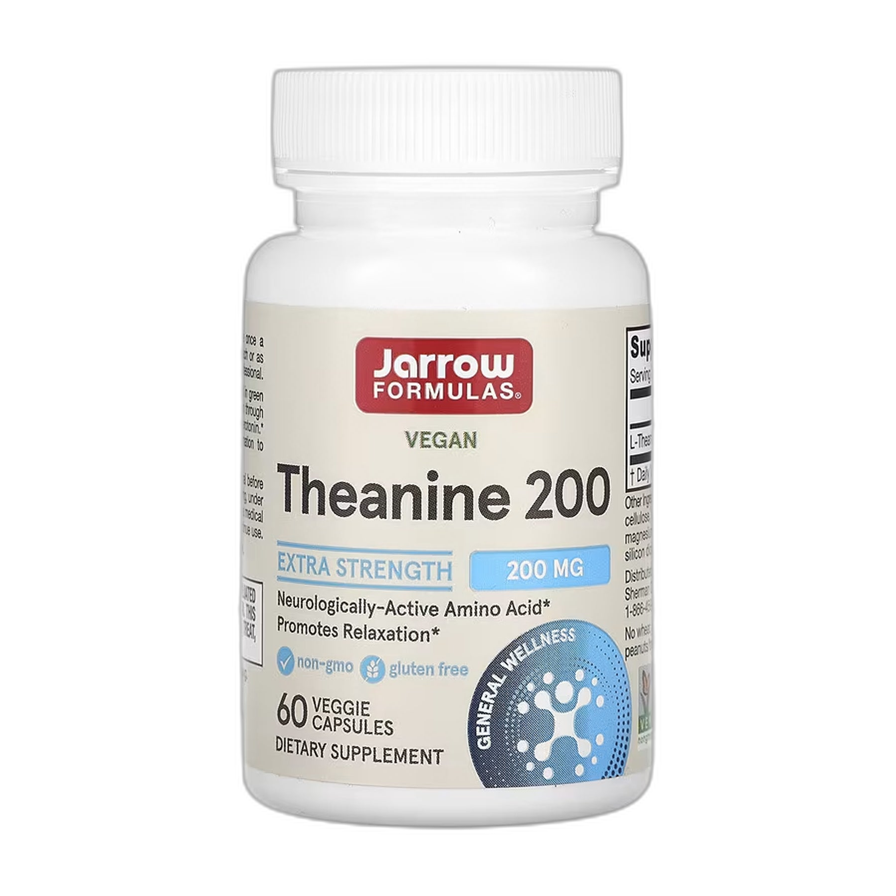 Теанін 200 мг - 60 капсул - Jarrow Formulas