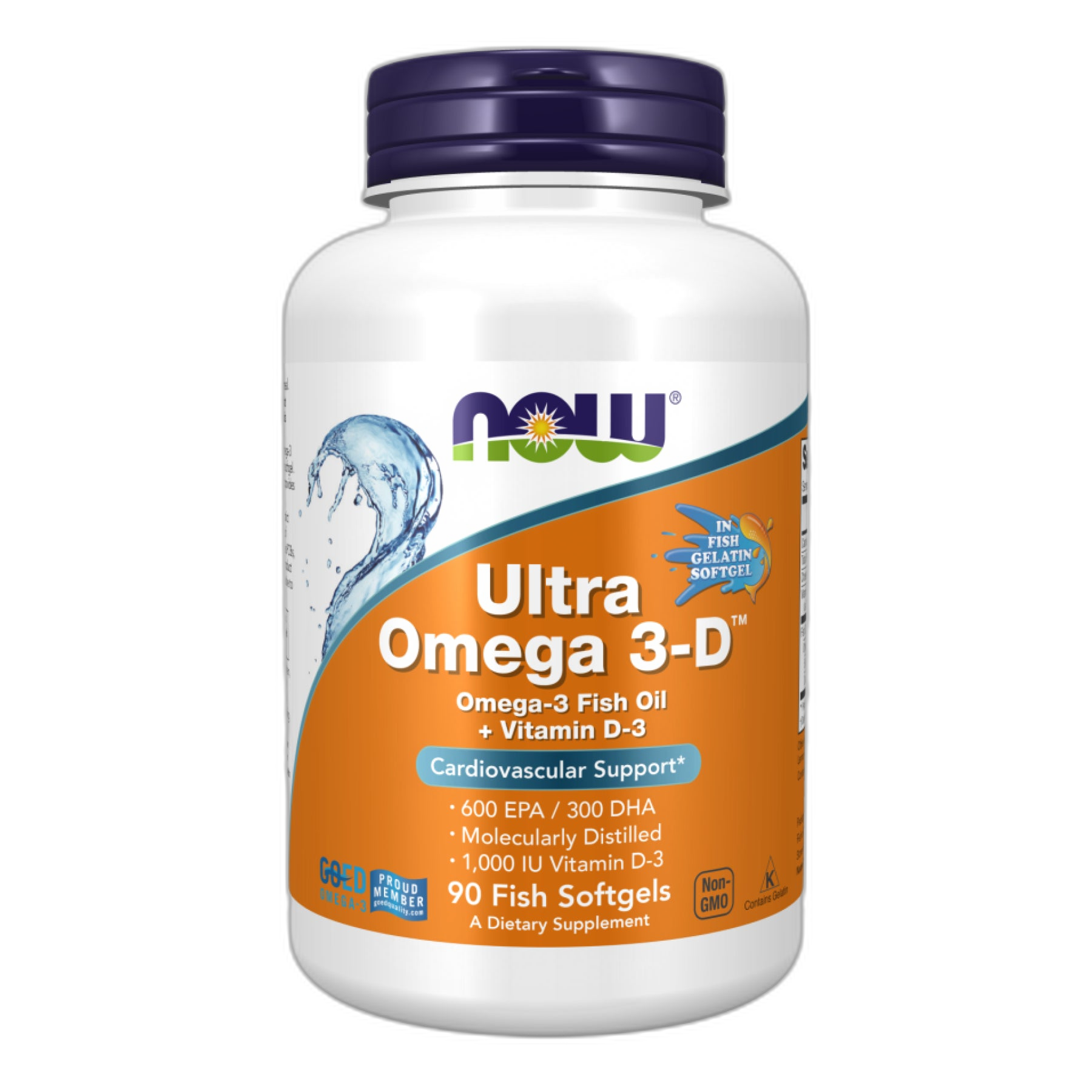 Ультра Омега-3-D капсул - 90 капсул - Now Foods