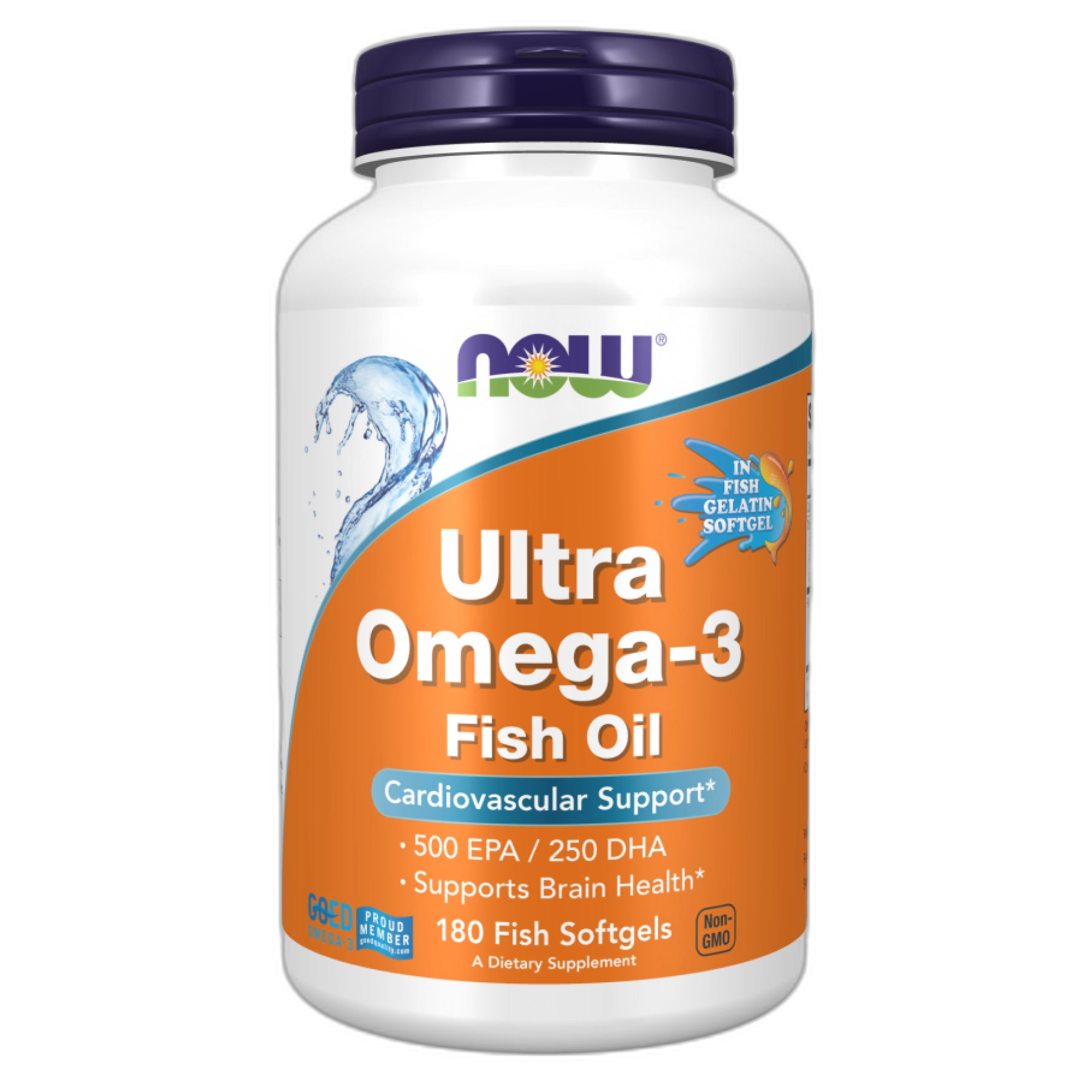 Ультра Омега-3 FO 500/250 Фіш Гелатін - 180 капсул - Now Foods