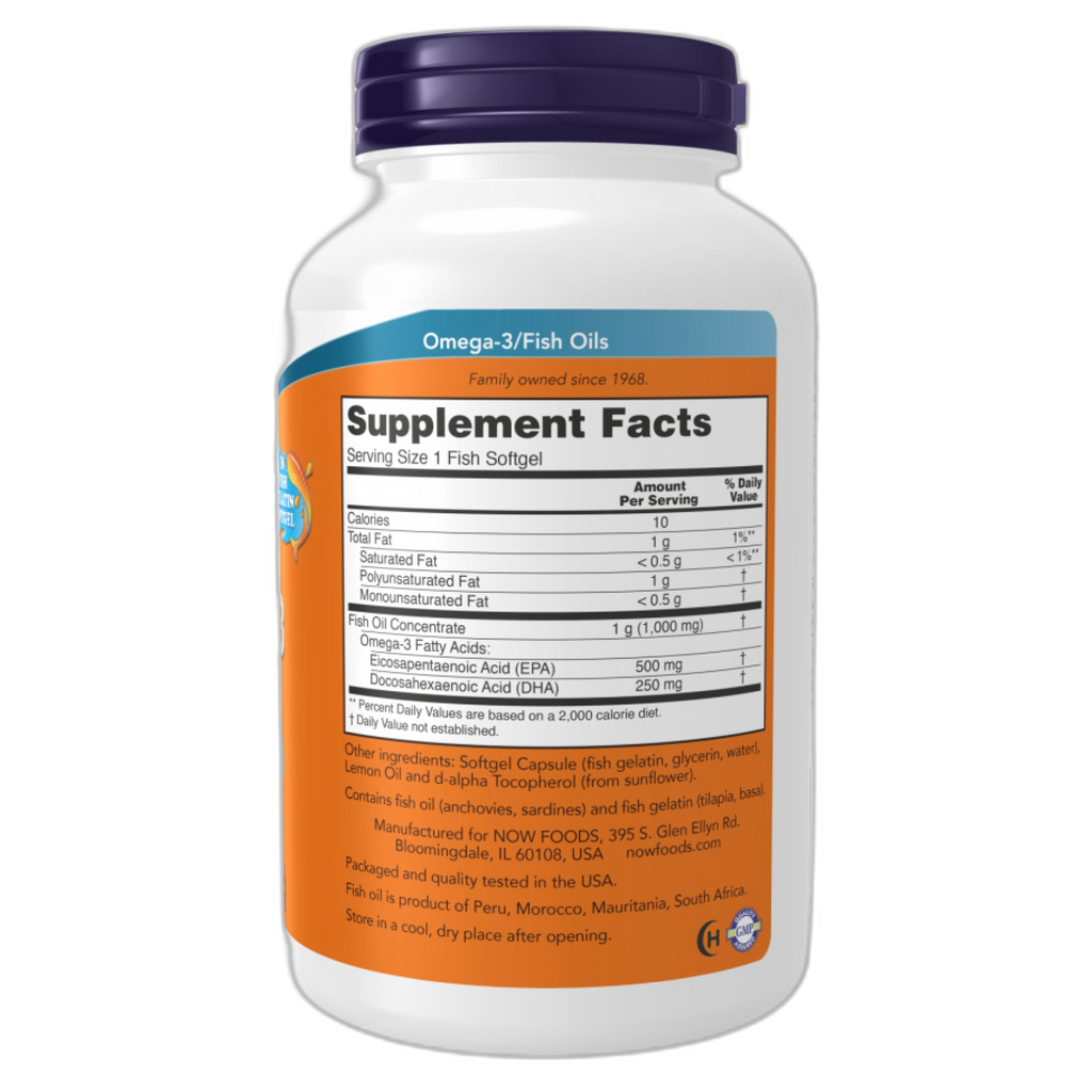 Ультра Омега-3 FO 500/250 Фіш Гелатін - 180 капсул - Now Foods