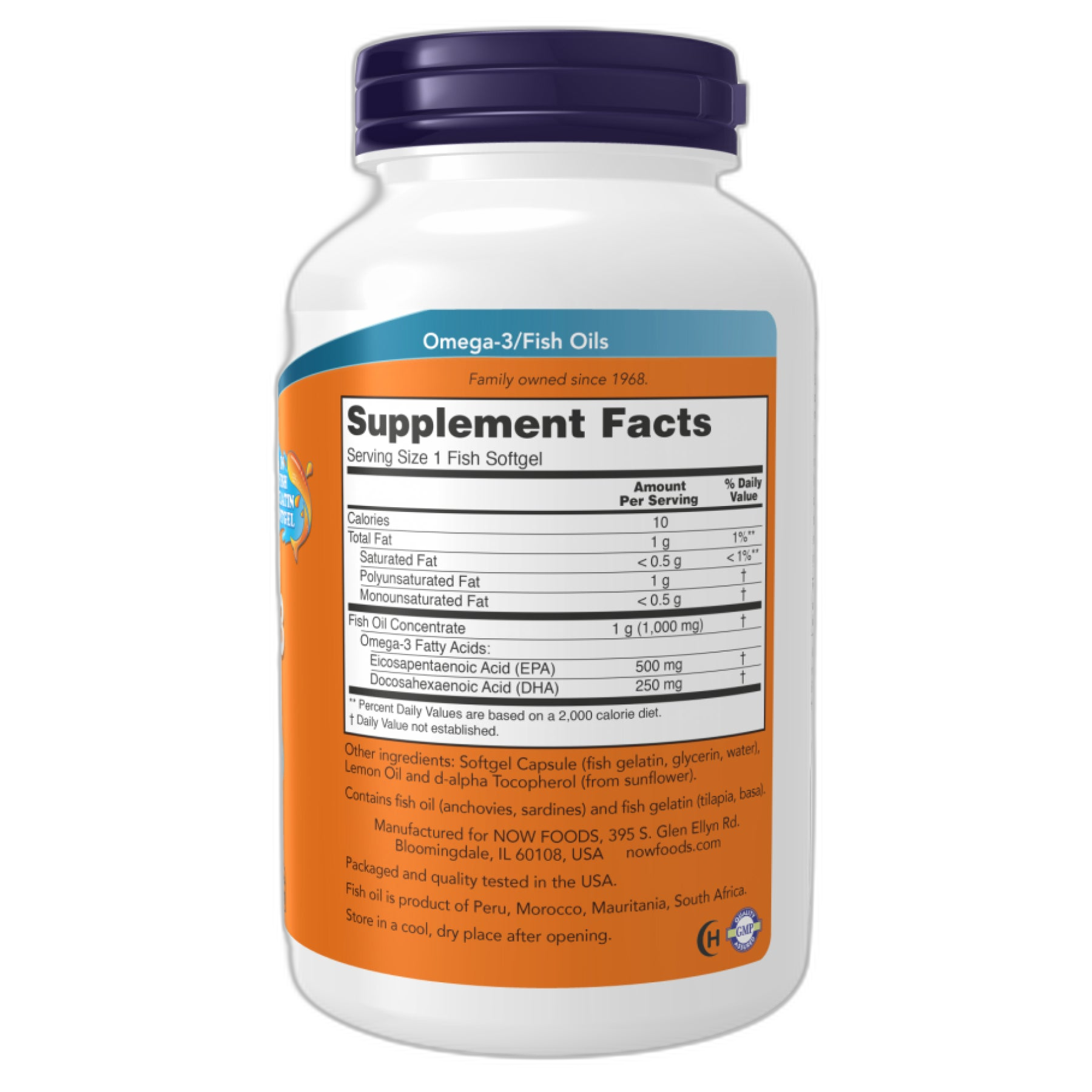 Ультра Омега-3 FO 500/250 Фіш Гелатін - 180 капсул - Now Foods