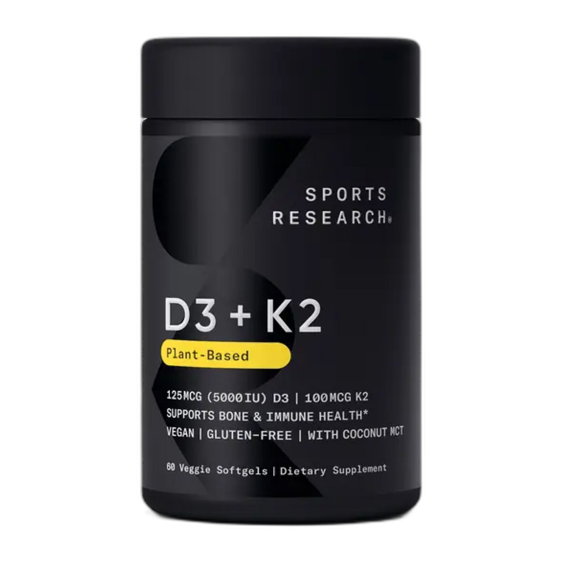 Веганський D3 5000 МО + Вітамін K2 100 мкг - 60 капсул - Sport Research