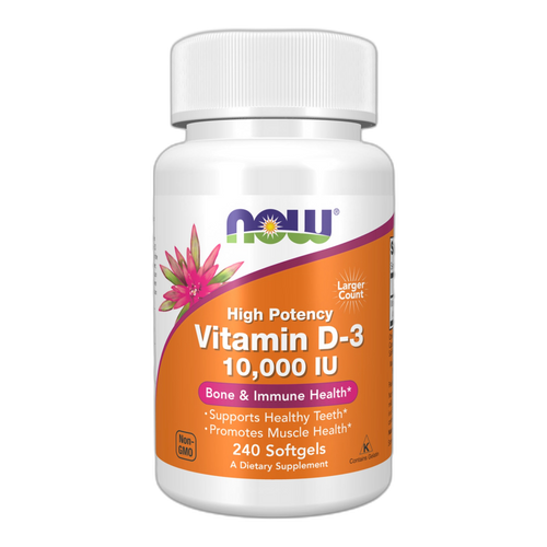 Вітамін D3 10,000 МО - 240 капсул - Now Foods