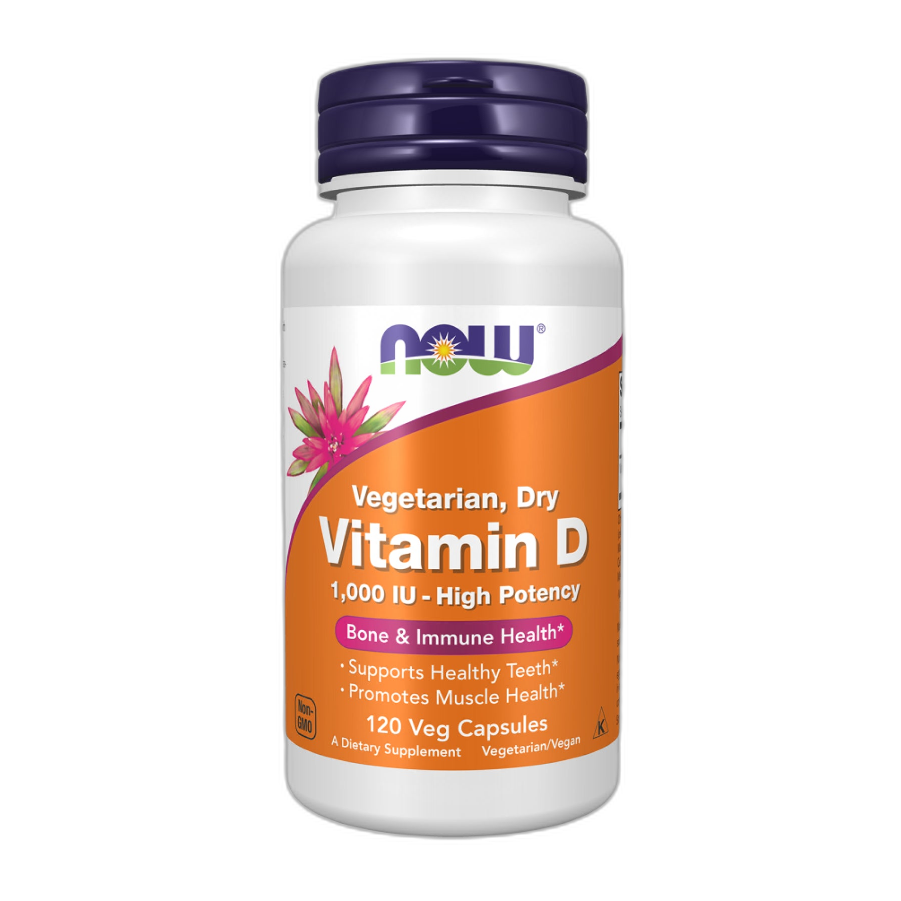 Вітамін D3 1000 МО Дри - 120 капсул - Now Foods