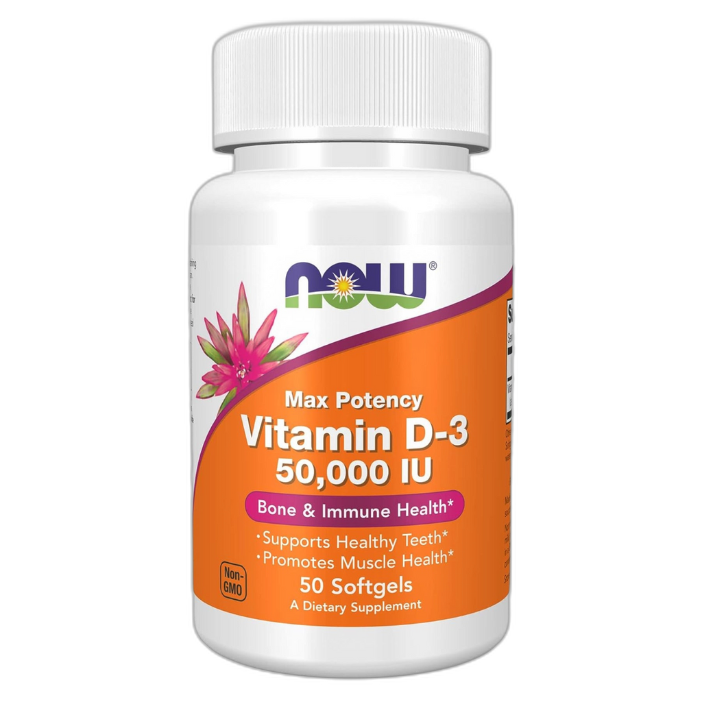 Вітамін D3 50,000 МО - 50 капсул - Now Foods
