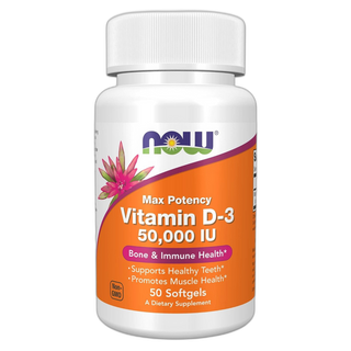 Вітамін D3 50,000 МО - 50 капсул - Now Foods