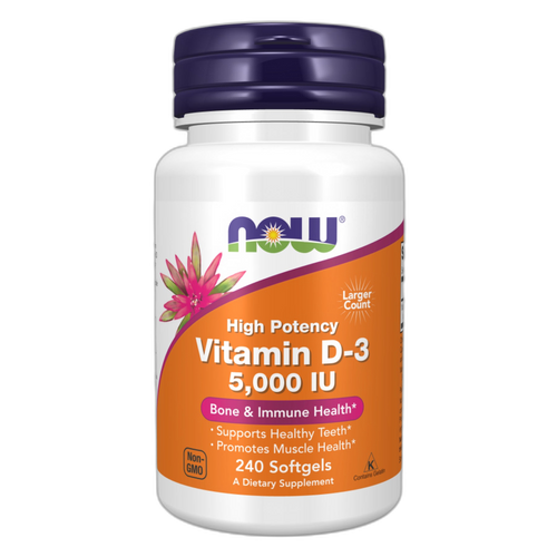 Вітамін D3 5000 МО - 240 капсул - Now Foods