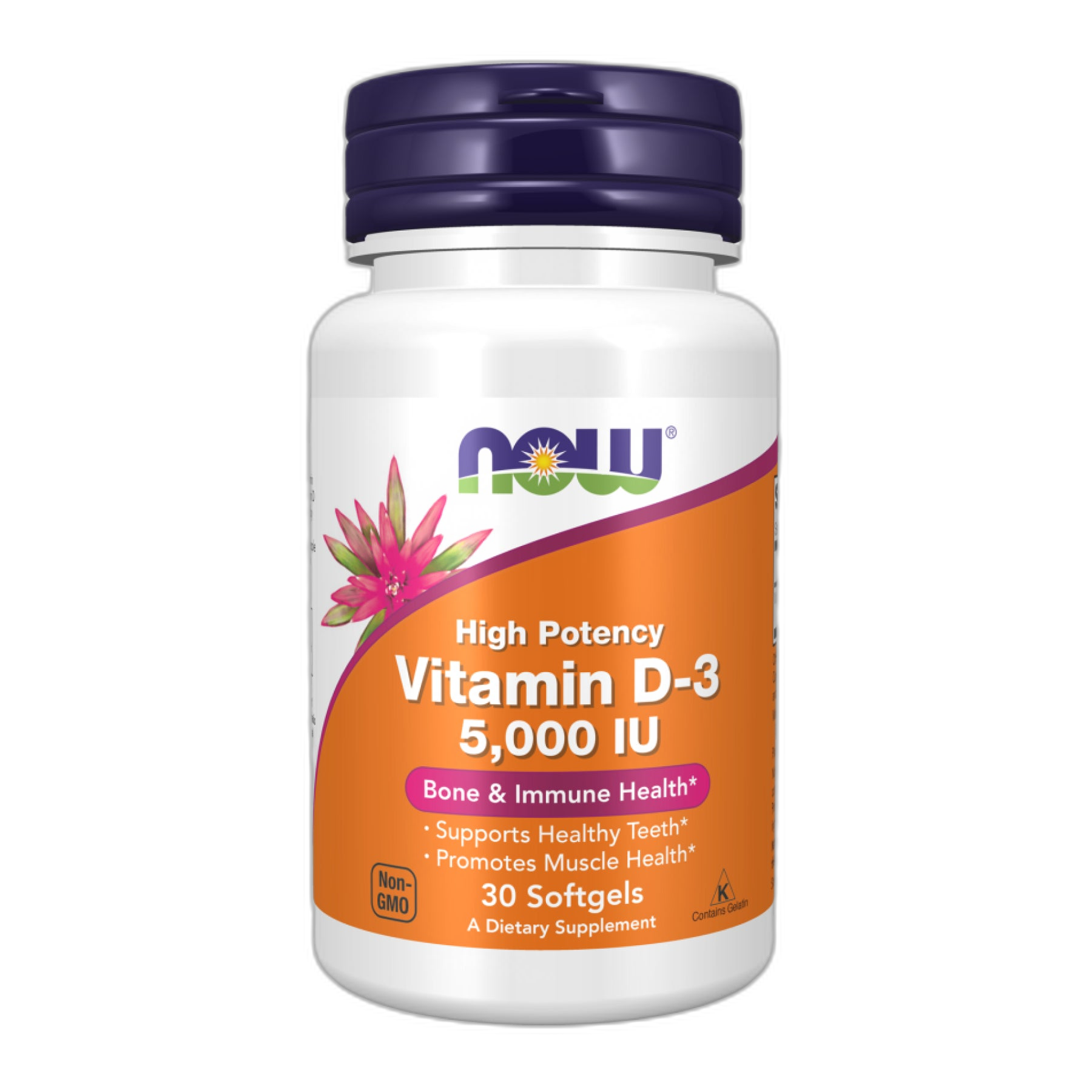 Вітамін D3 5000 МО - 30 капсул - Now Foods