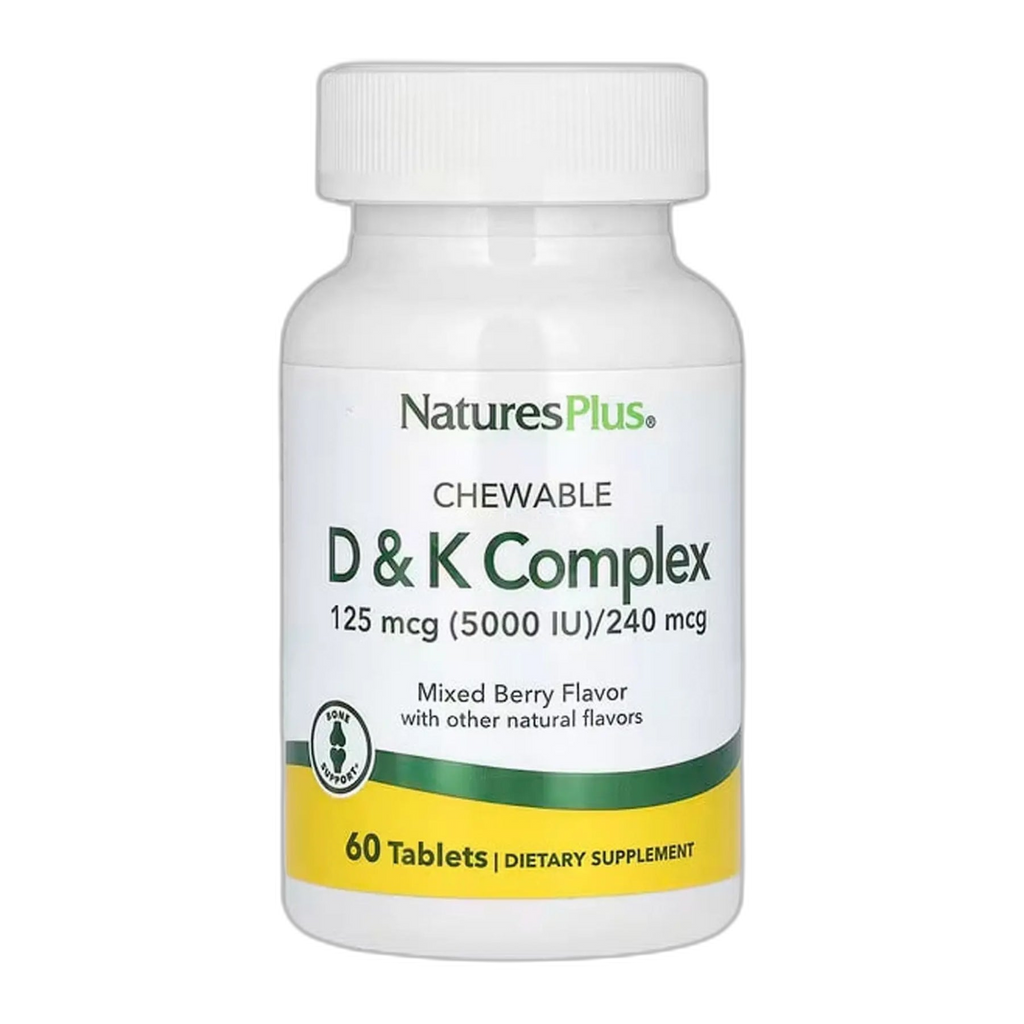 Вітамін D та K комплекс 125 мкг 5000 МО/ 240 мкг - 60 таблеток - Nature's Plus