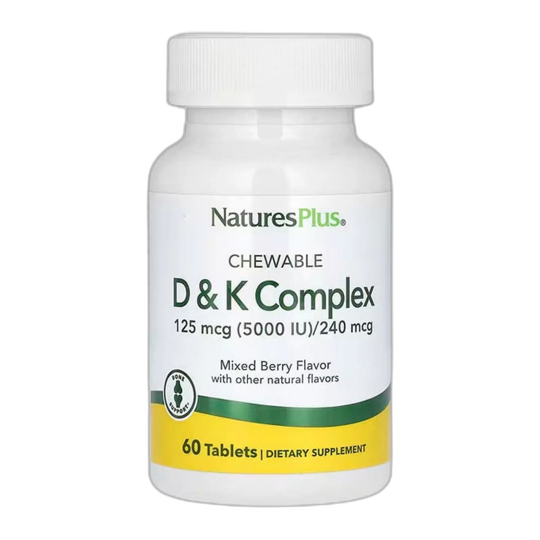Вітамін D та K комплекс 125 мкг 5000 МО/ 240 мкг - 60 таблеток - Nature's Plus