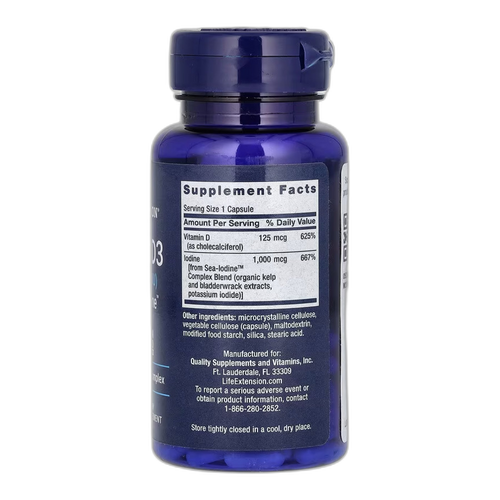 Vit D3 з Sea-Йод™ 125 мкг (5000 МО) - 60 капсул - Life Extension
