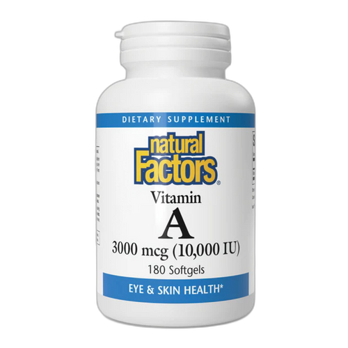 Вітамін A 3000 мкг 10000 МО - 180 капсул - Natural Factors