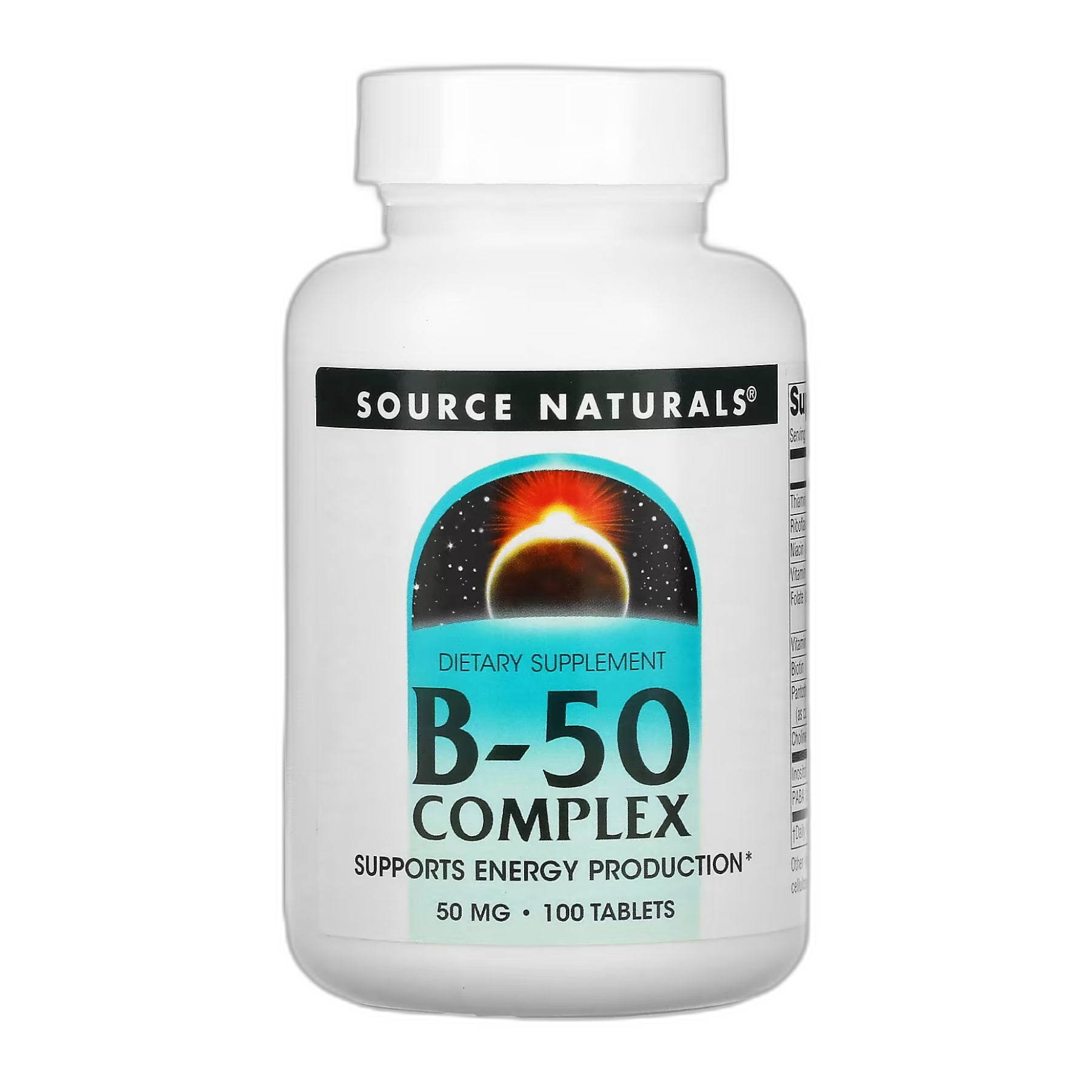 Вітамін B-50 комплекс 50 мг - 100 таблеток - Source Naturals