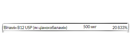 Вітамін B12 500 мкг - 100 капсул - Swanson
