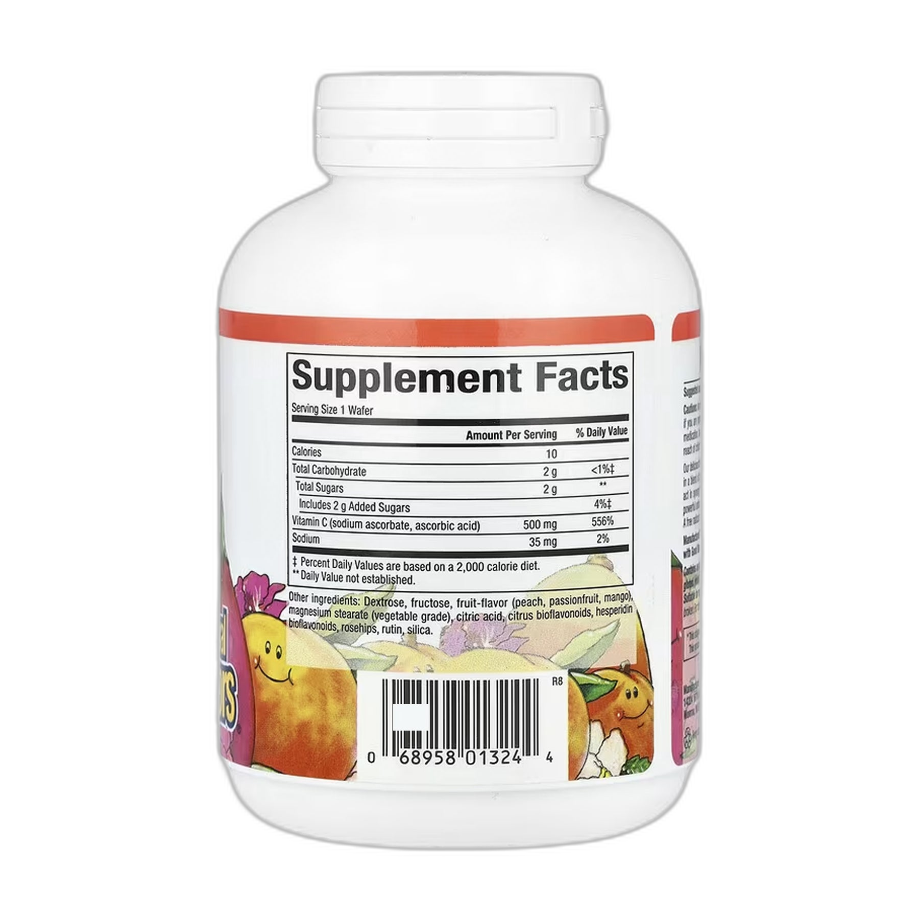 Вітамін C 500 мг - 90 Chewable Wafers Peach Passion Fruit та Mango - Natural Factors — фото 2