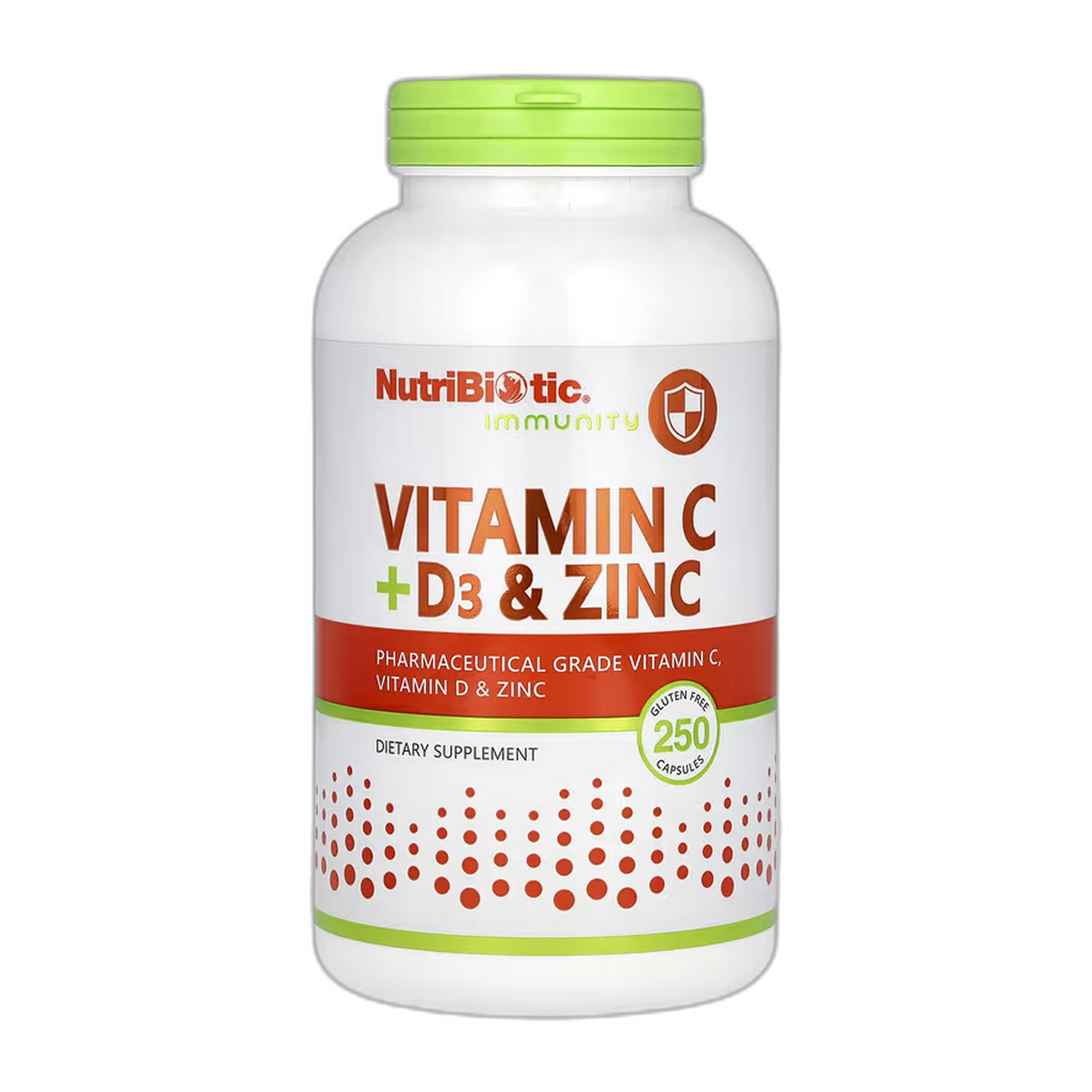 Вітамін C + D3 та Цинк - 250 капсул - Nutribiotic