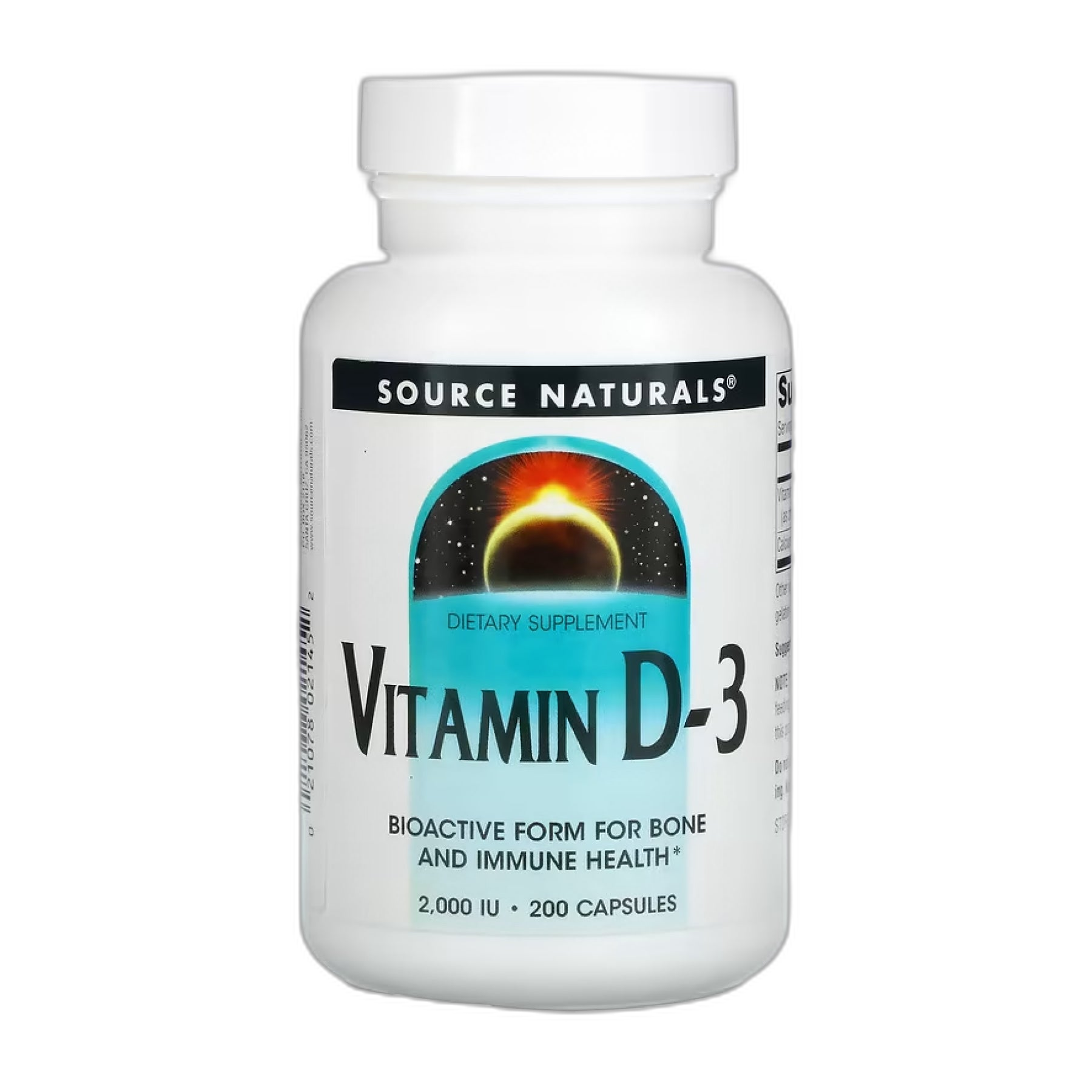 Вітамін D3 2000 МО - 200 капсул - Source Naturals