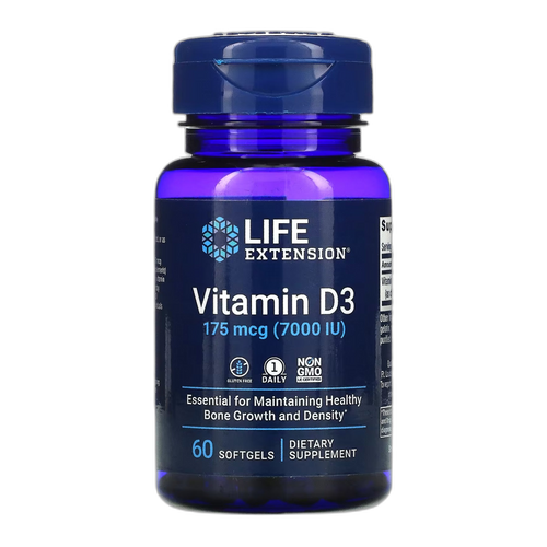 Вітамін D3 175 мкг (7000 МО) - 60 капсул - Life Extension