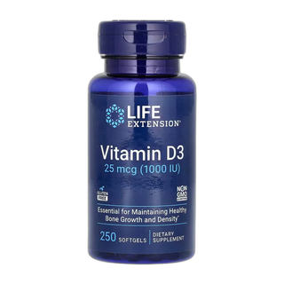 Вітамін D3 25 мкг (1000 МО) - 250 капсул - Life Extension