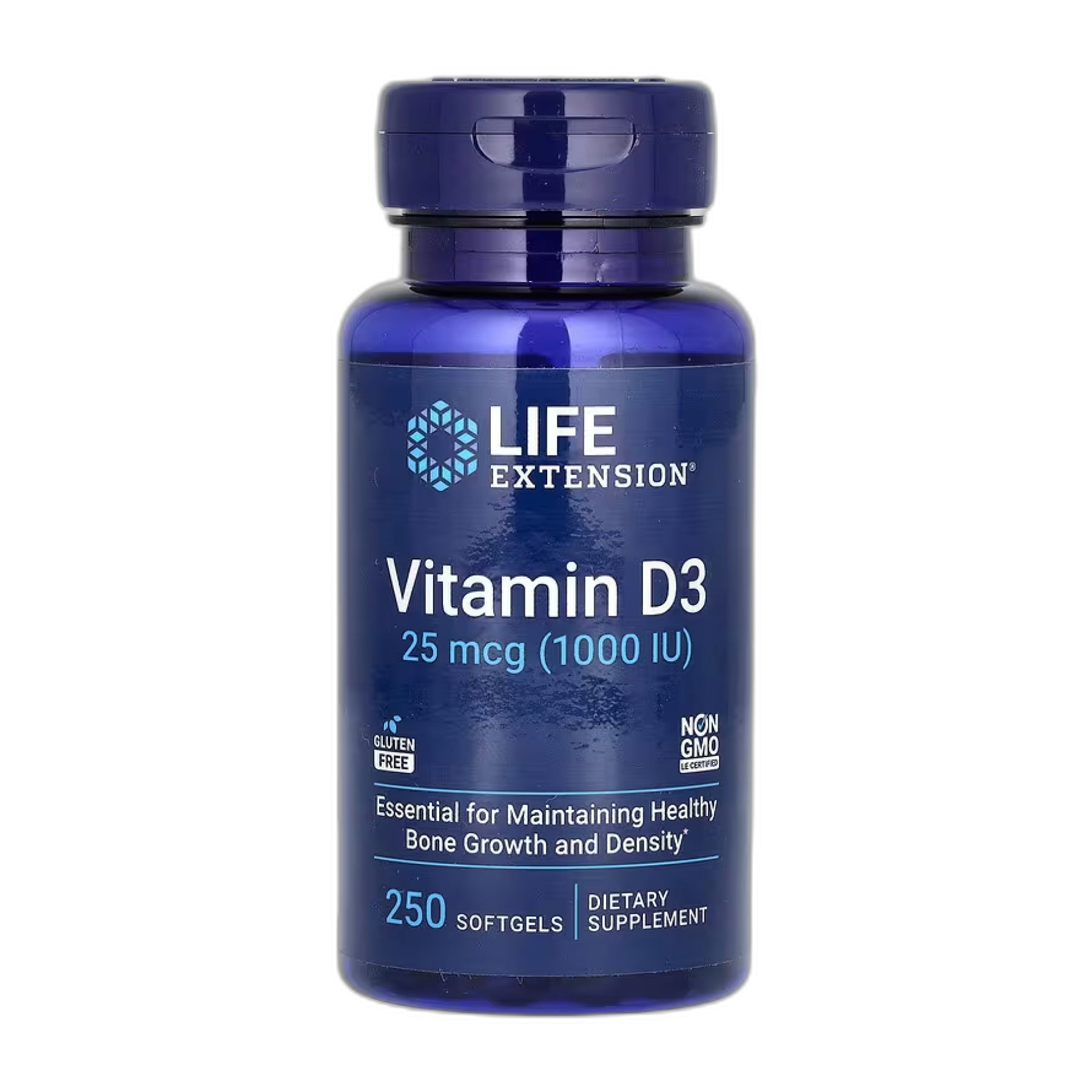 Вітамін D3 25 мкг (1000 МО) - 250 капсул - Life Extension