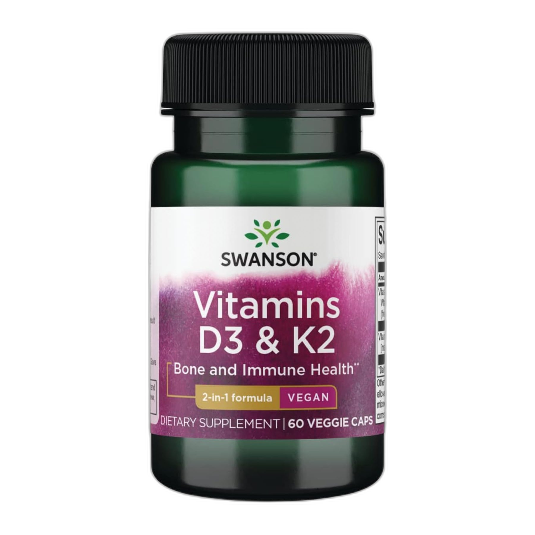 Вітаміни D3 та K2 2000 МО та 75 мкг - 60 капсул - Swanson