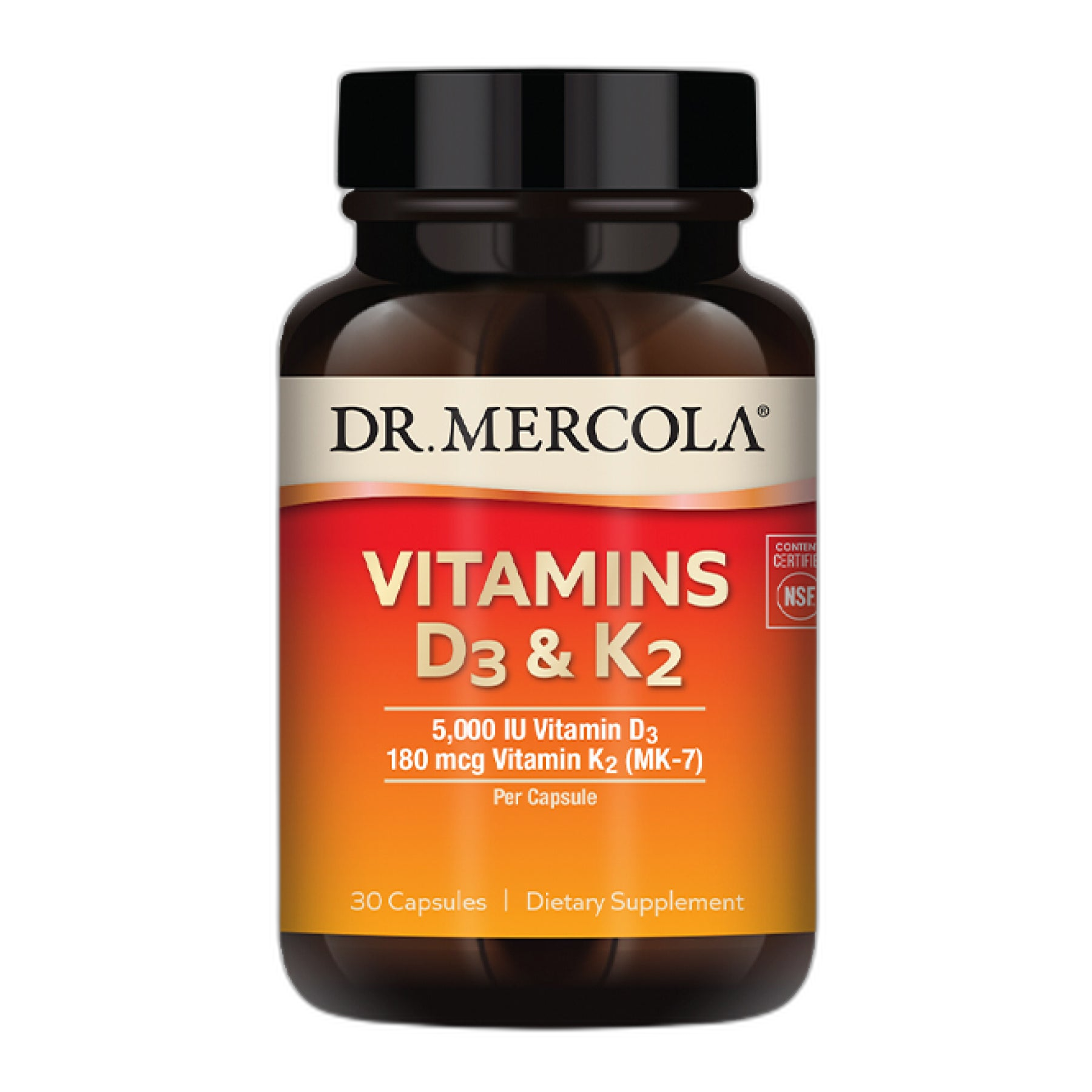 Вітаміни D3 та K2 - 30 капсул - Dr. Mercola