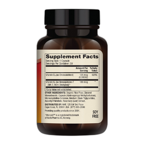 Вітаміни D3 та K2 - 30 капсул - Dr. Mercola
