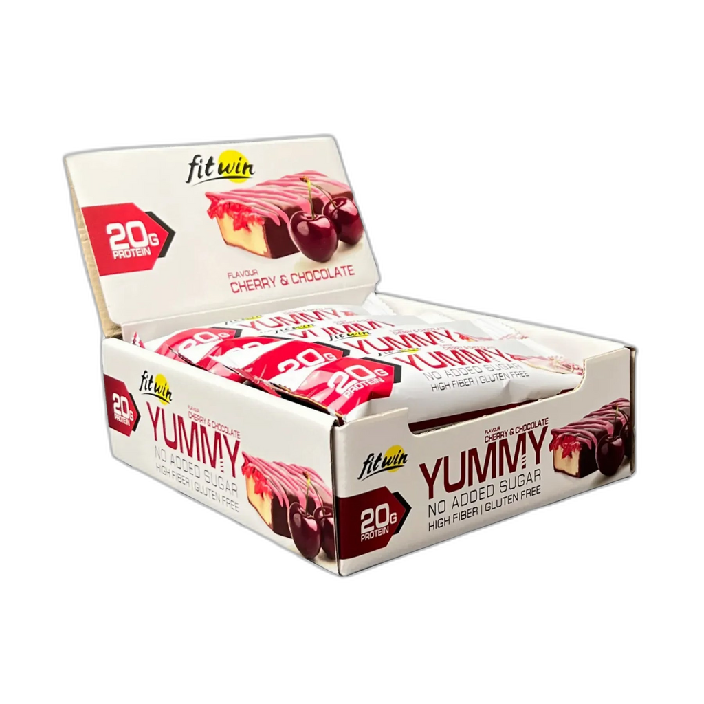 YummY протеїновий батончик вишня-шоколад - 12x55 г - FitWin — фото 4