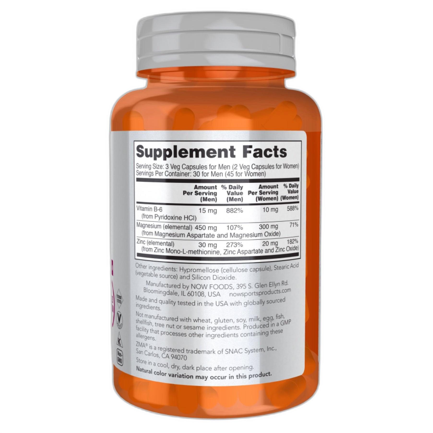 ZMA(R) - 90 капсул - Now Foods